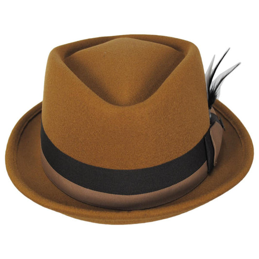 Dorfman Pacific | Clubber ProvatoKnit Diamond Crown Fedora Hat | 130427 | front | ACORN