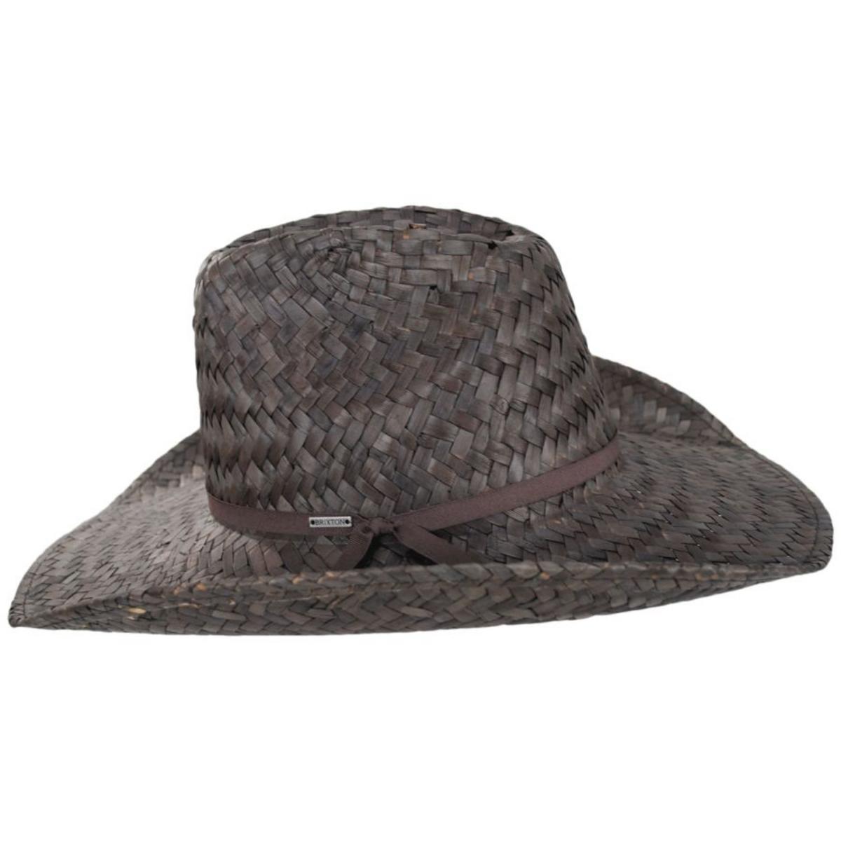 BRIXTON HATS | Houston Rush Straw Cowboy Hat - Natural & Toffee | 128338FW24 | profile | TOFFEE