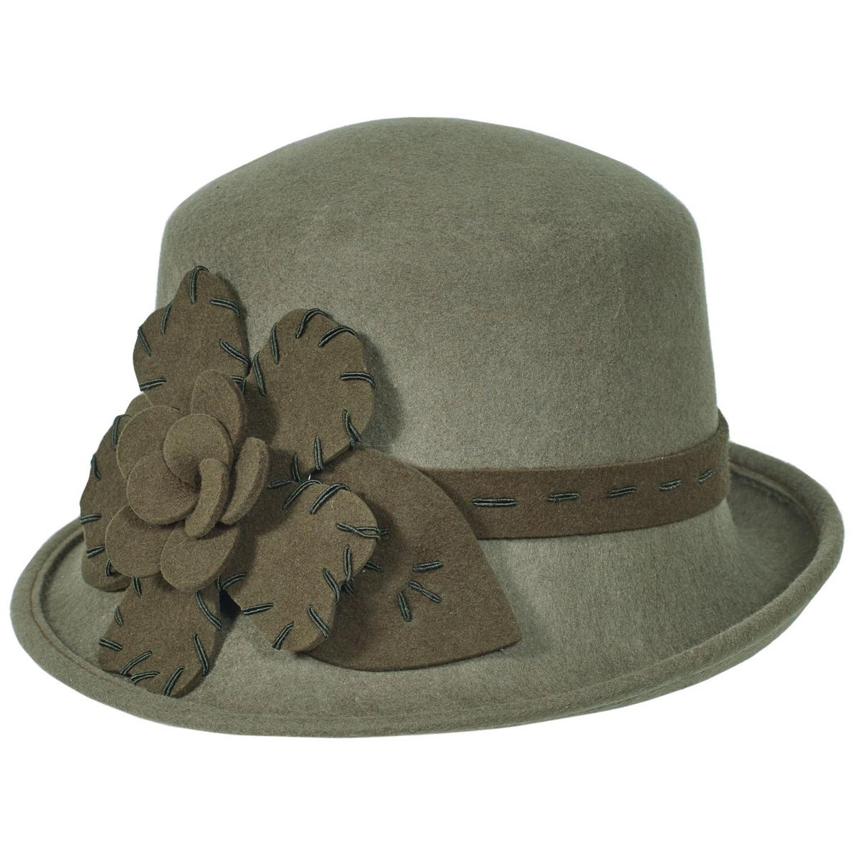 Saddle Stitch Rose Profile Wool Felt Cloche Hat - Made to  display picture 3