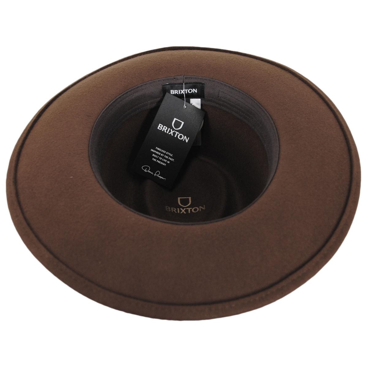 BRIXTON HATS | Dayton Convertabrim Wool Felt Rancher Fedora Hat | 135659 | under | COFFEE/BROWN