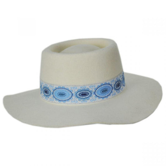 Lack of Color | Lolita Wool Felt Boater Hat | 124315 | lead | AZURE