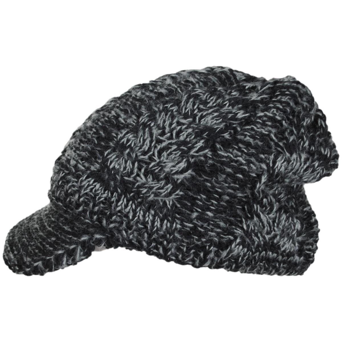 Scala | Lingyee Cable Knit Radar Cap | 106424 | profile | BLACK
