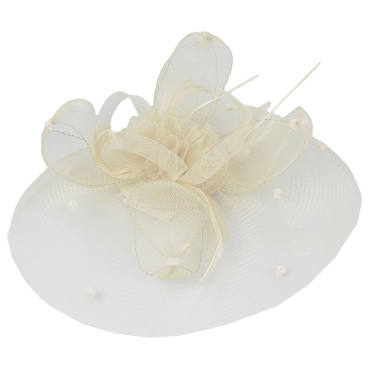 Kathy Jeanne | Voile Horsehair Mesh Fascinator Hat | 122431 | lead | IVORY
