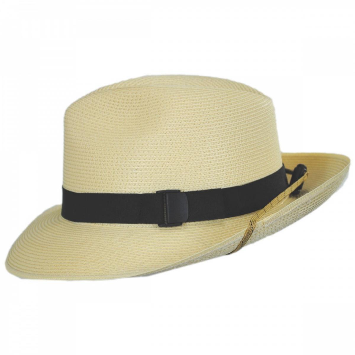 San Francisco Hat Co. | Joe TechStraw Fedora Hat | 401606 | profile | NATURAL/BLACK