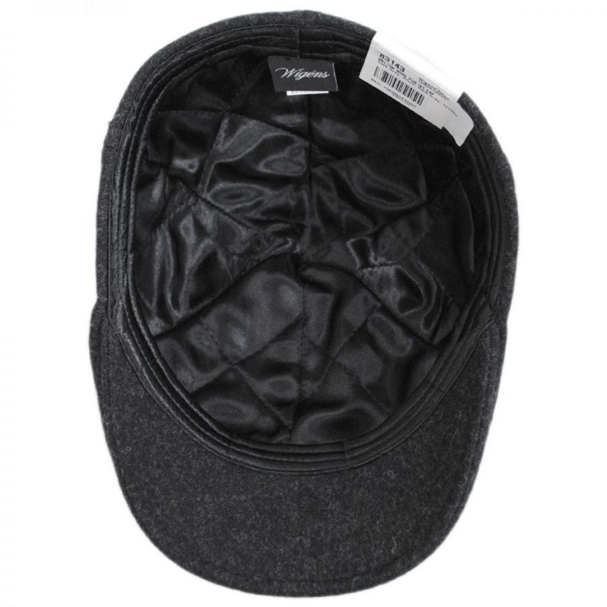 Wigens Caps | Melton Wool Pub Duckbill Cap | 161953 | under | DARK GREY MELANGE