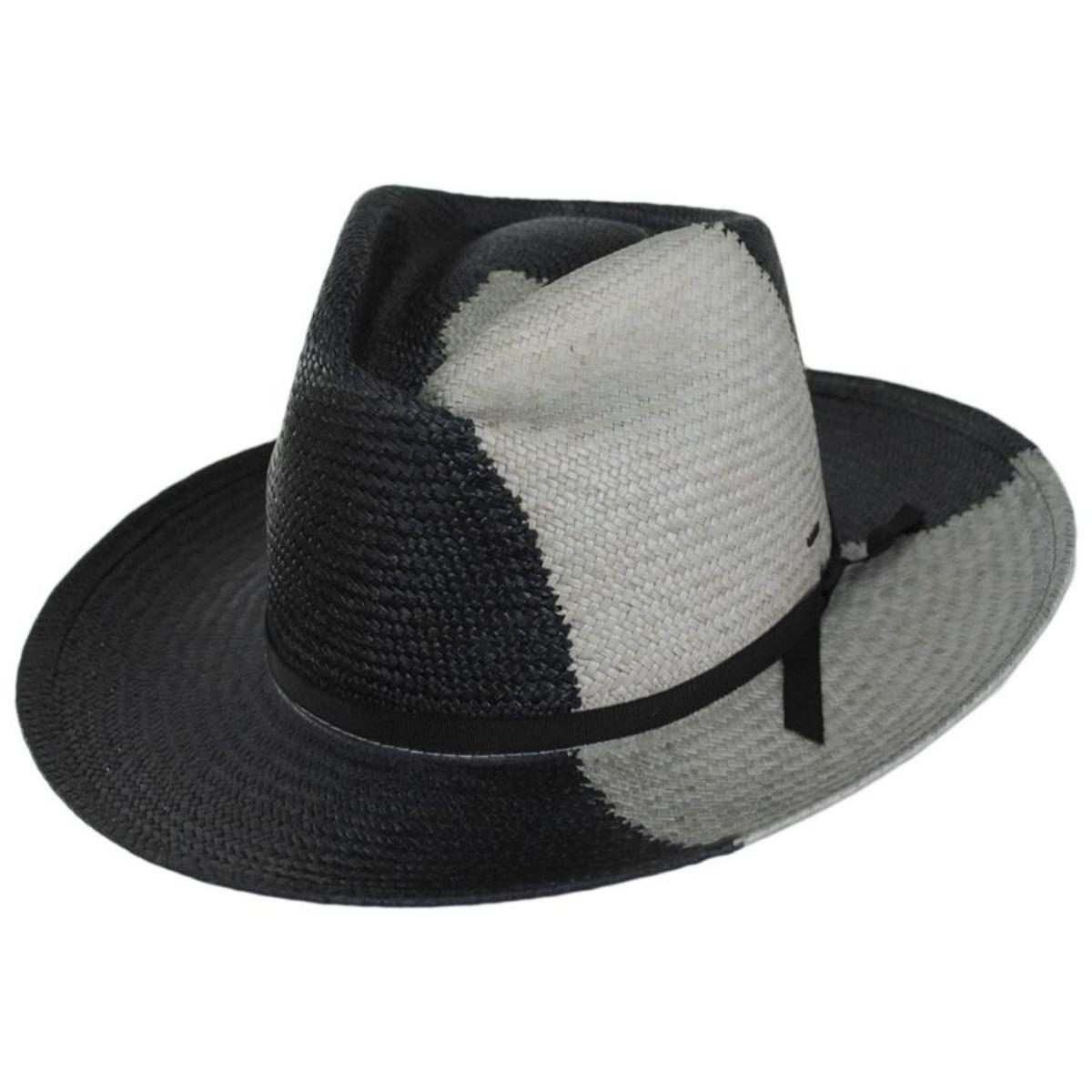 Bailey 1922 | Boreal Panama Straw Fedora Hat | 127735 | lead | BLACK/ASH