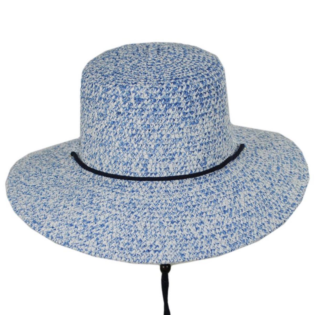 Betmar | Ellen Toyo Braid Straw Bucket Hat | 101146 | front | BLUE HEATHER