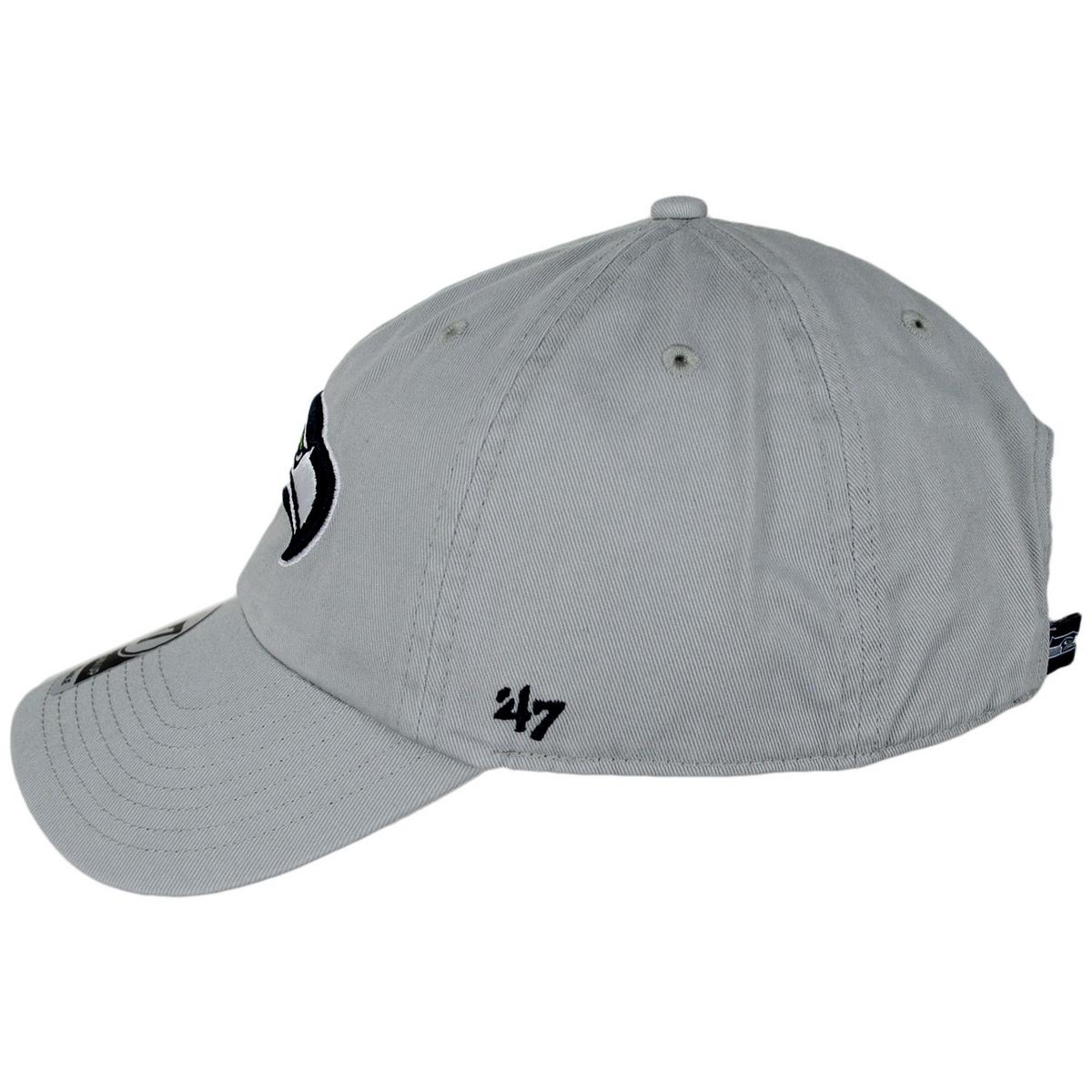 47 Brand | Seattle Seahawks NFL Clean Up Strapback Baseball Cap Dad Hat | 203590 | profile | GRAY