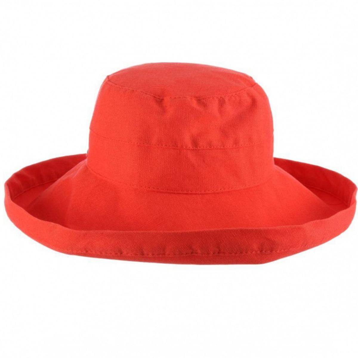 Scala | Lanikai Cotton Sun Hat | 106374 | front | CORAL