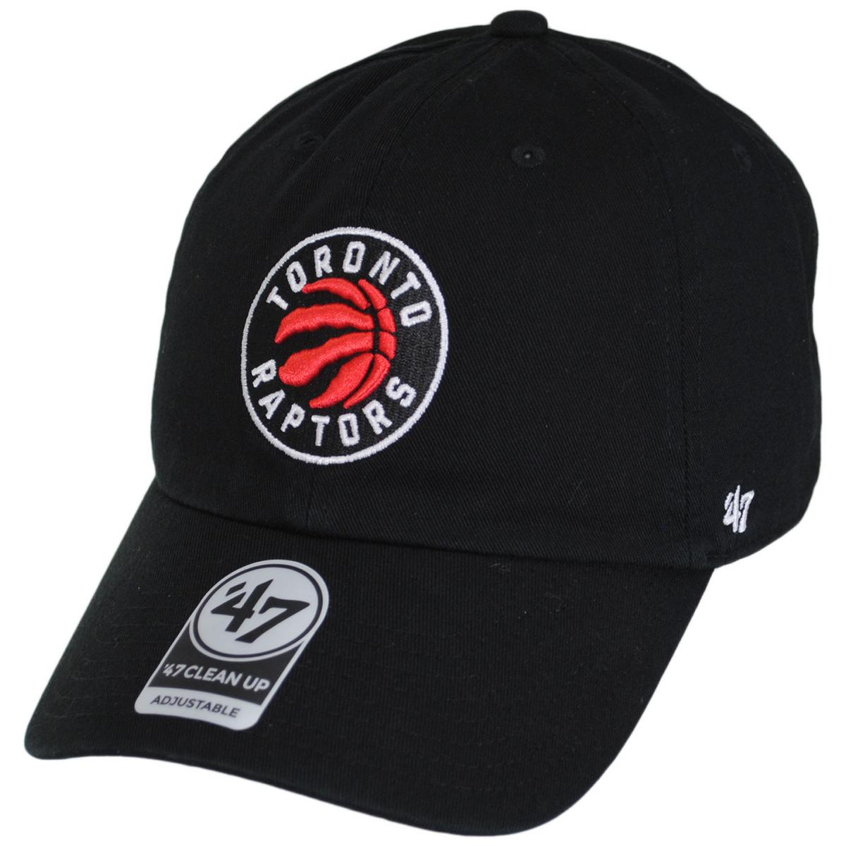 47 Brand | Toronto Raptors NBA Clean Up Strapback Baseball Cap Dad Hat | 204190 | lead | BLACK