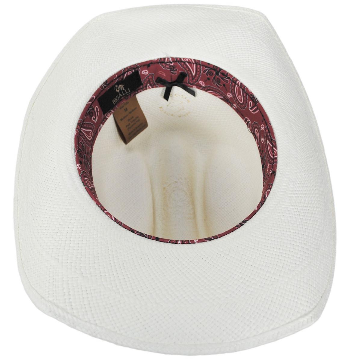 Bigalli | Manaba Panama Straw Western Hat | 129254 | under | WHITE