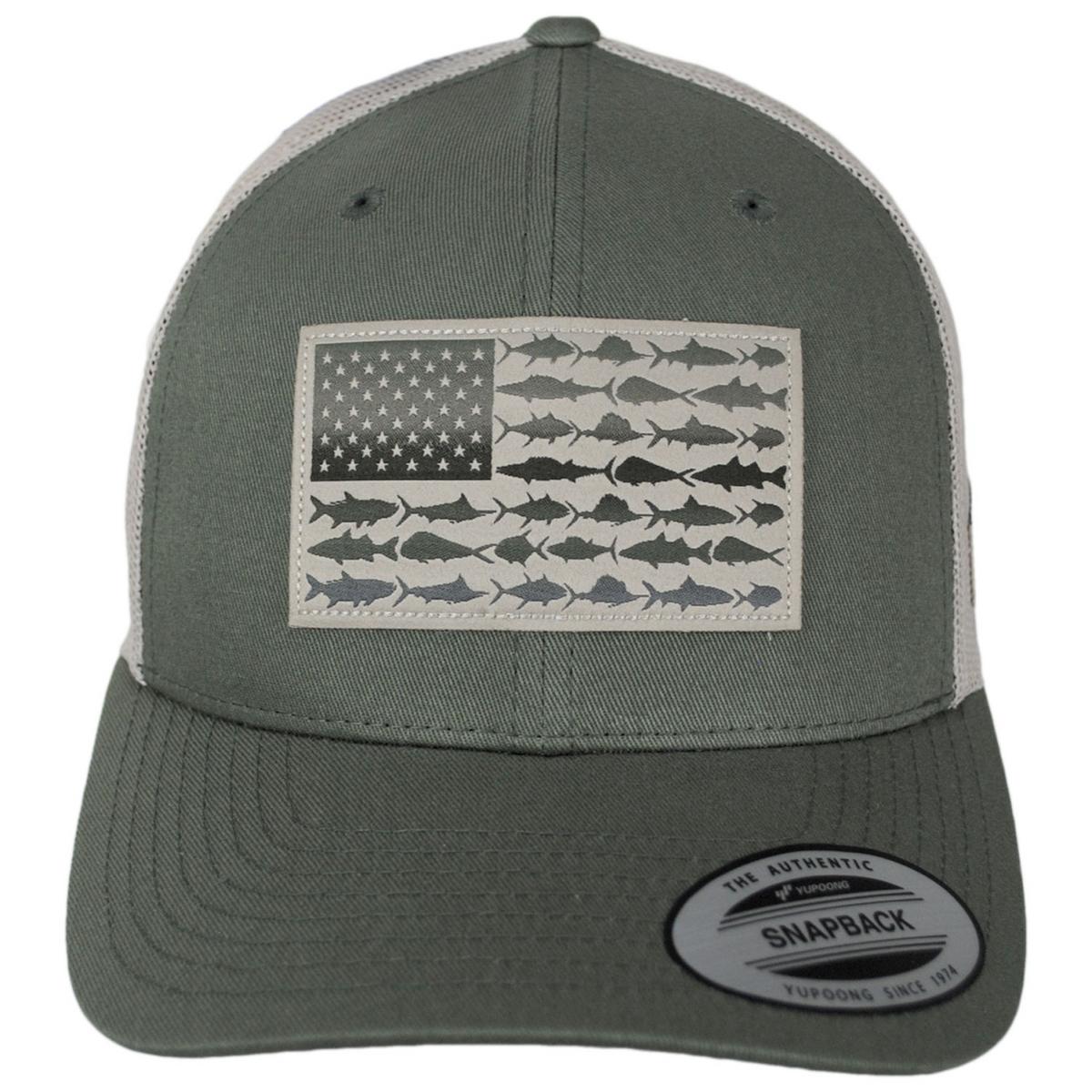 Columbia Sportswear | PFG Fish Flag Mesh Snapback Baseball Cap | 400151 | front | CYPRESS FOSSIL