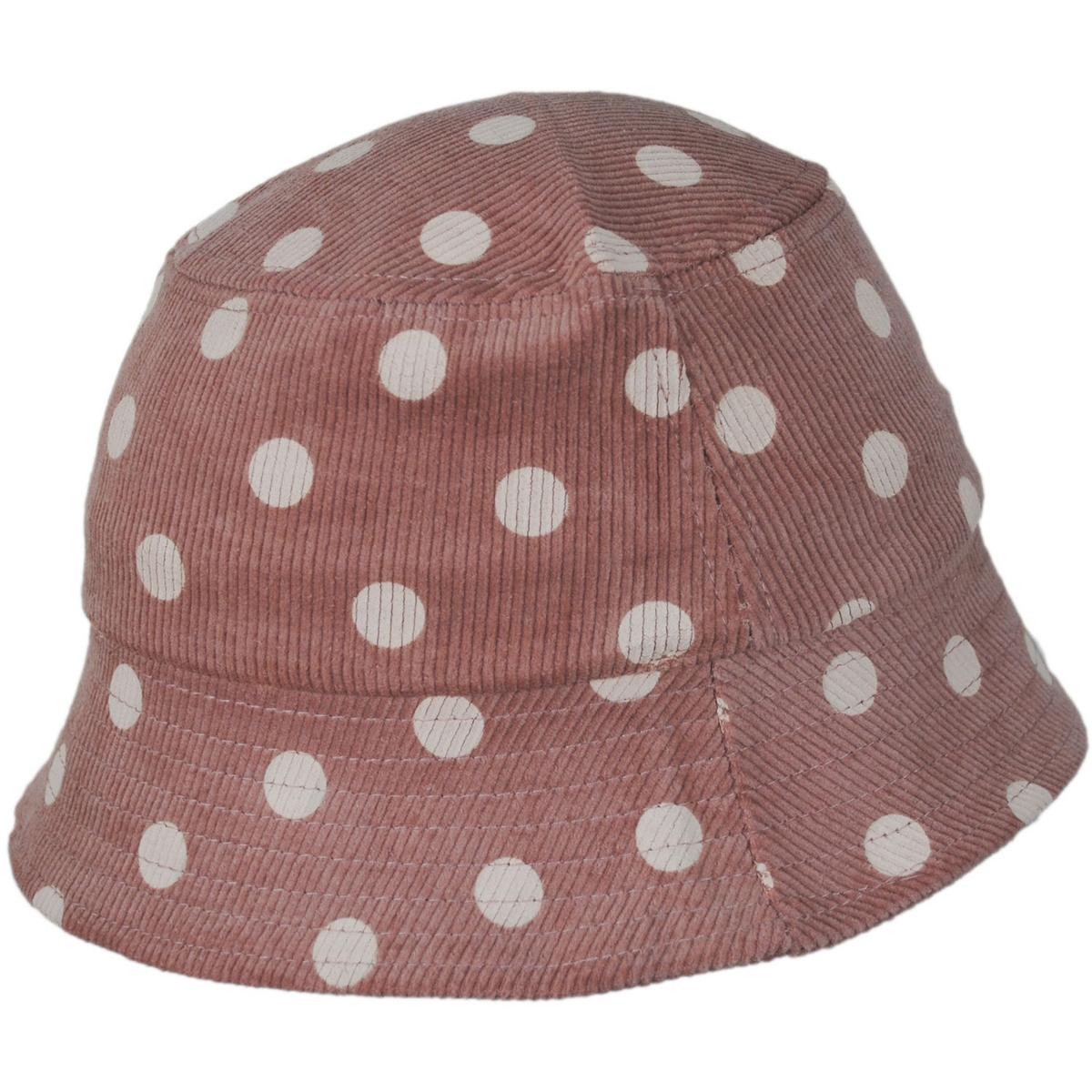 San Diego Hat Company | Kid's Polka Dot Cotton Corduroy Bucket Hat | 508834 | profile | BLUSH