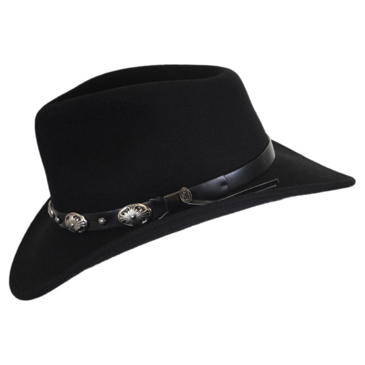 Jaxon Hats | Wholesale Tombstone Wool Felt Cowboy Hat B2B Pre-Pack | B2B135012 | profile | BLACK