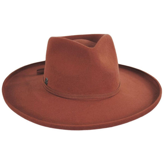 Biltmore | V.C. Revel Heart Wool Felt Rancher Fedora Hat | 130273 | lead | RUST