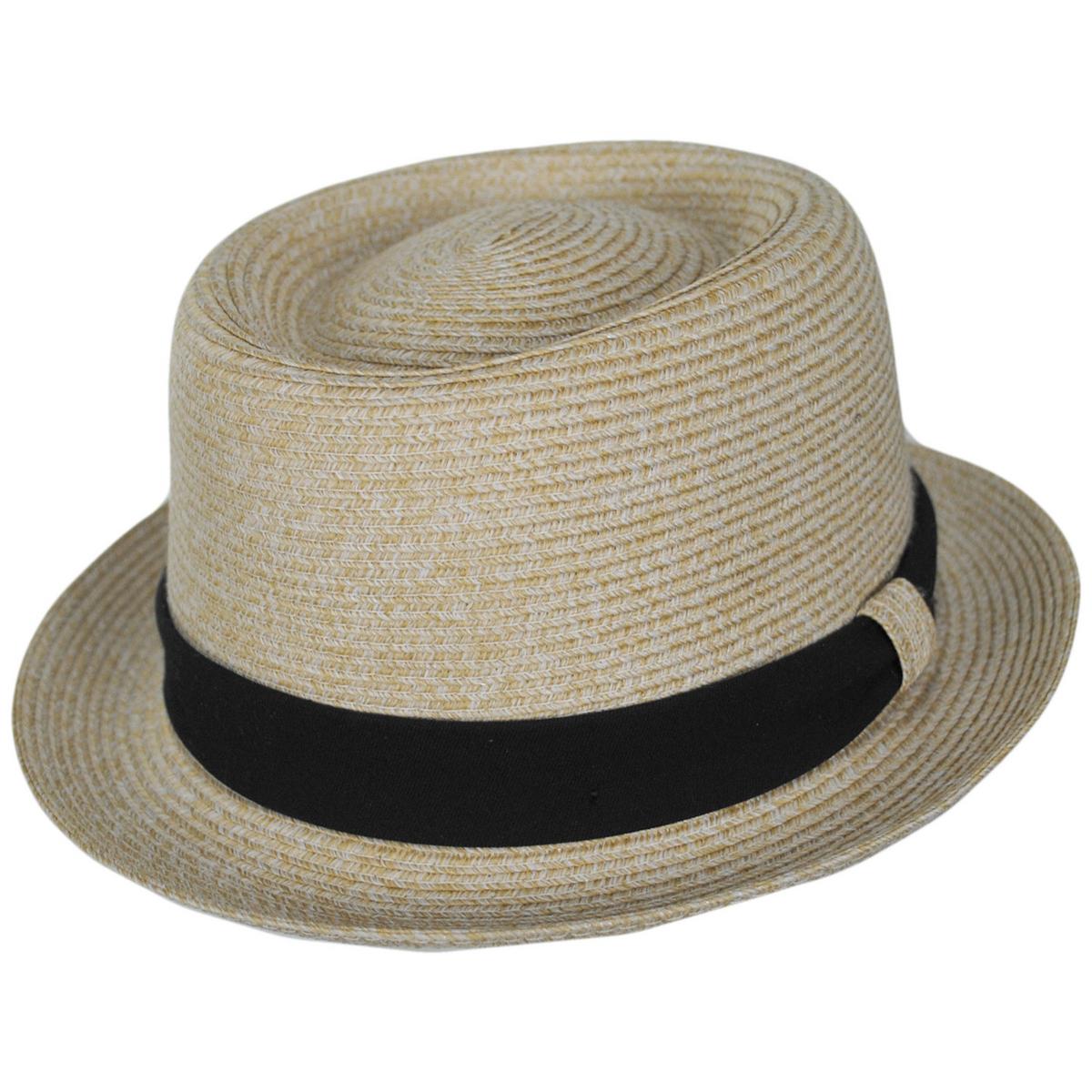 Bigalli | Subway Poly Braid Stingy Brim Pork Pie Hat | 129252 | lead | CREAM