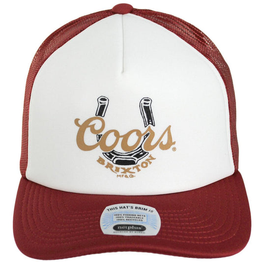BRIXTON HATS | Coors Luck MP Foam Mesh Trucker Snapback Baseball Cap | 201849 | front | RED/WHITE/RED