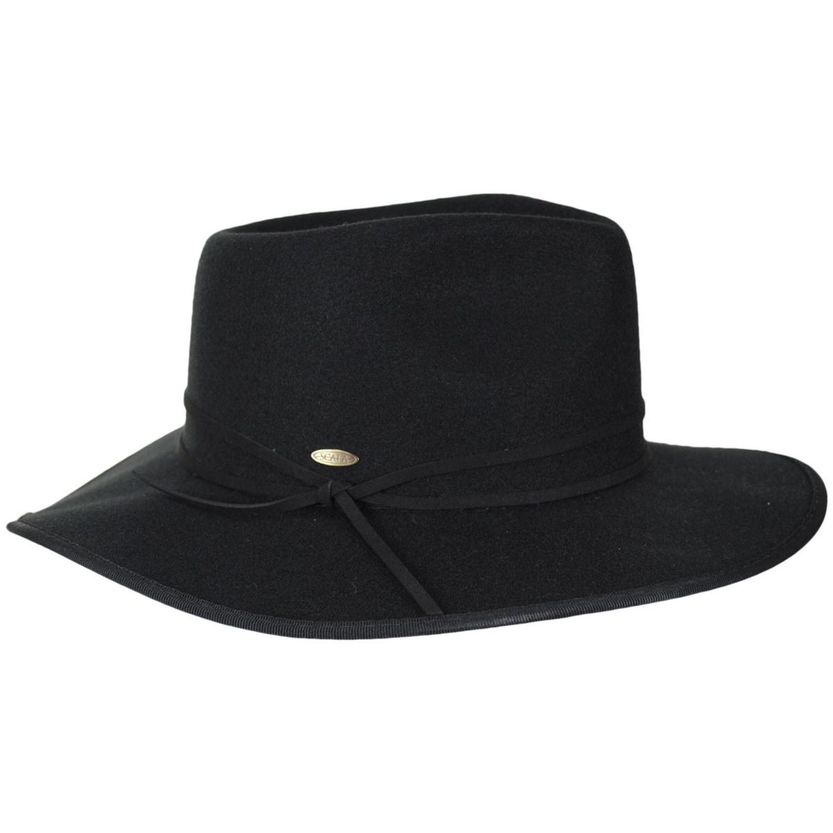 Scala | Thalia ProvatoKnit Rancher Fedora Hat | 123491 | profile | BLACK