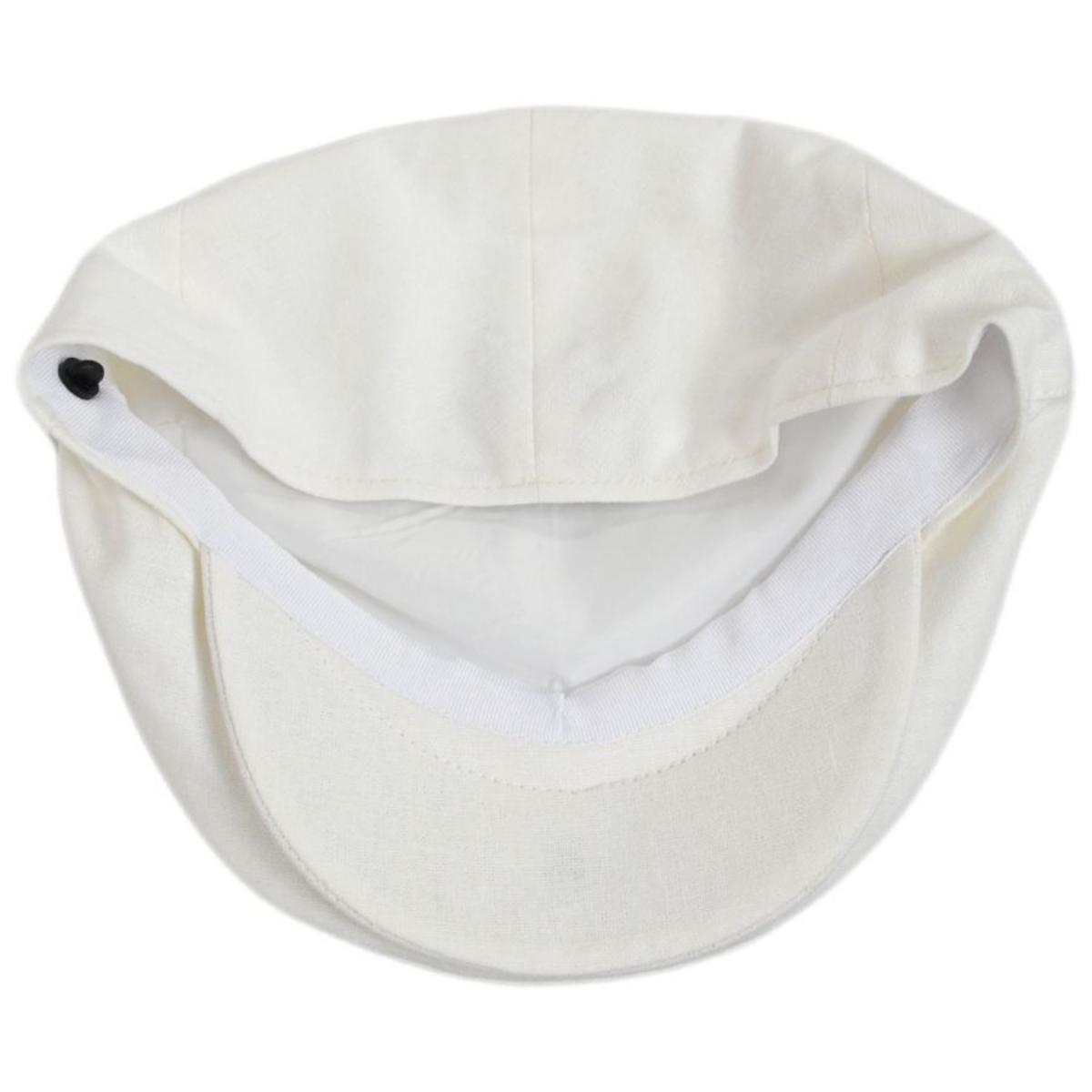 Jaxon Hats | Linen and Cotton Ivy Cap | 167732 | under | WHITE