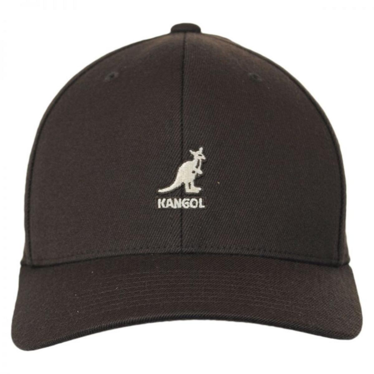 Kangol | Logo Wool Flexfit Fitted Baseball Cap | 201104 | front | BROWN