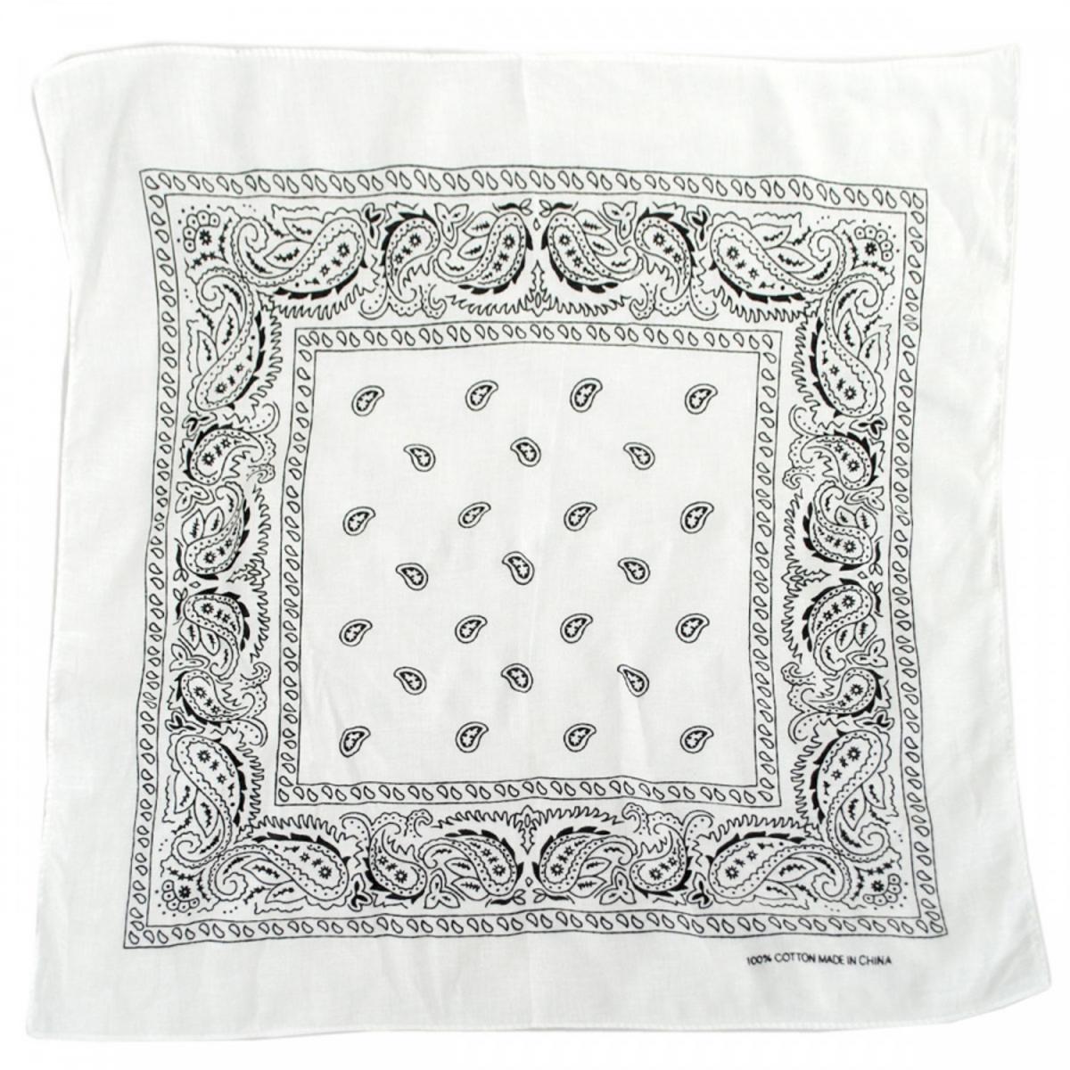 Village Hat Shop | Printed Cotton Bandana - Paisley | 710700 | lead | WHITE