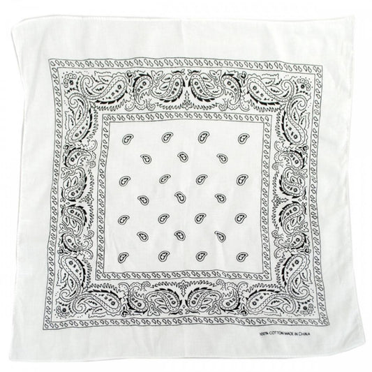 Village Hat Shop | Printed Cotton Bandana - Paisley | 710700 | lead | WHITE