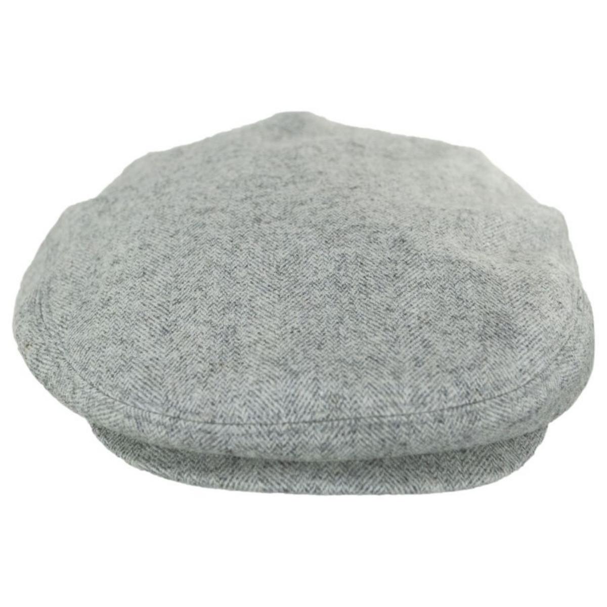 Jaxon Hats | Tecolote Herringbone Wool Blend Ivy Cap | 167579 | front | SILVER