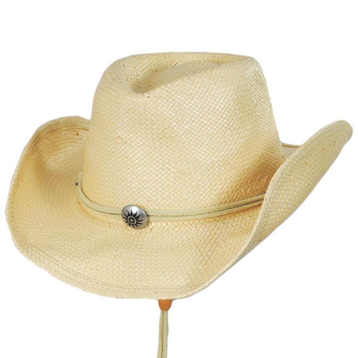 Dorfman Pacific | Chincord Toyo Straw Western Hat | 126150 | lead | NATURAL