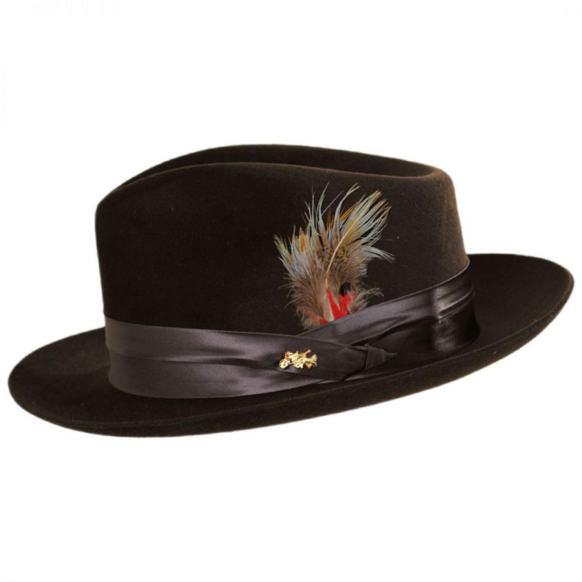 Dobbs | Temptation Fur Felt Fedora Hat | 130625 | profile | CHOCOLATE