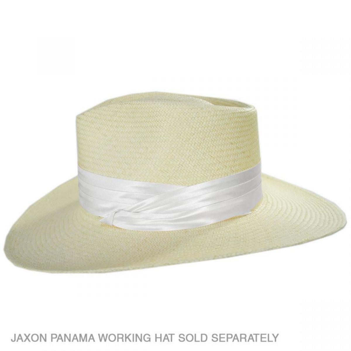 Capas Headwear | 3-Pleat Satin Puggaree Hat Band | 602013 | front | WHITE