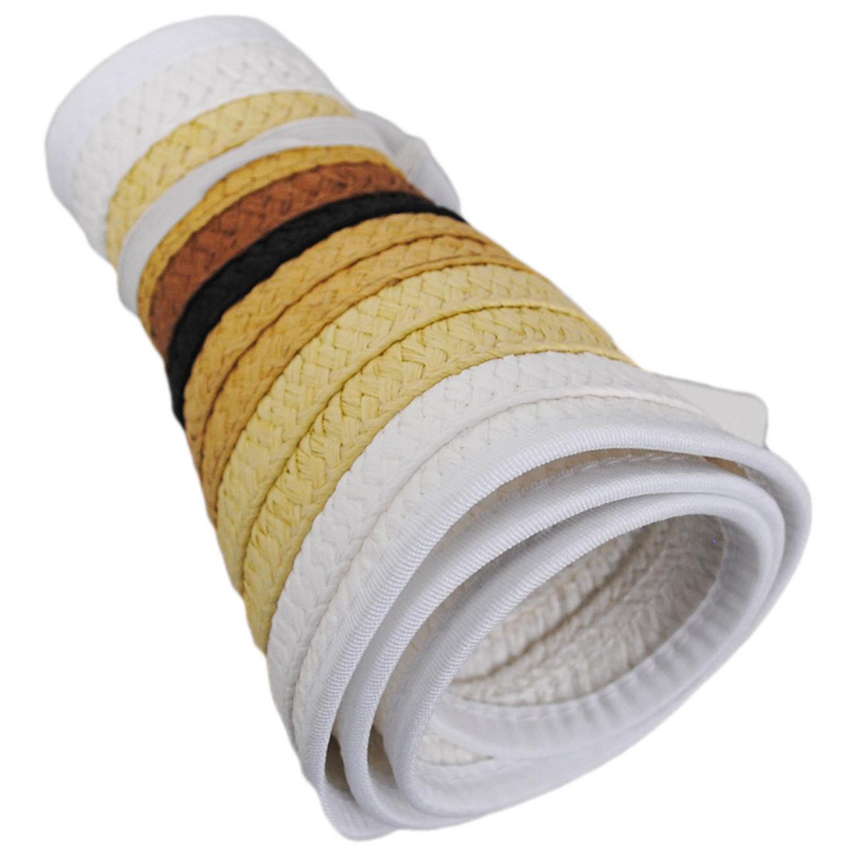San Diego Hat Company | Multi Stripe Roll Up Toyo Straw Visor | 197301 | under | NATURAL