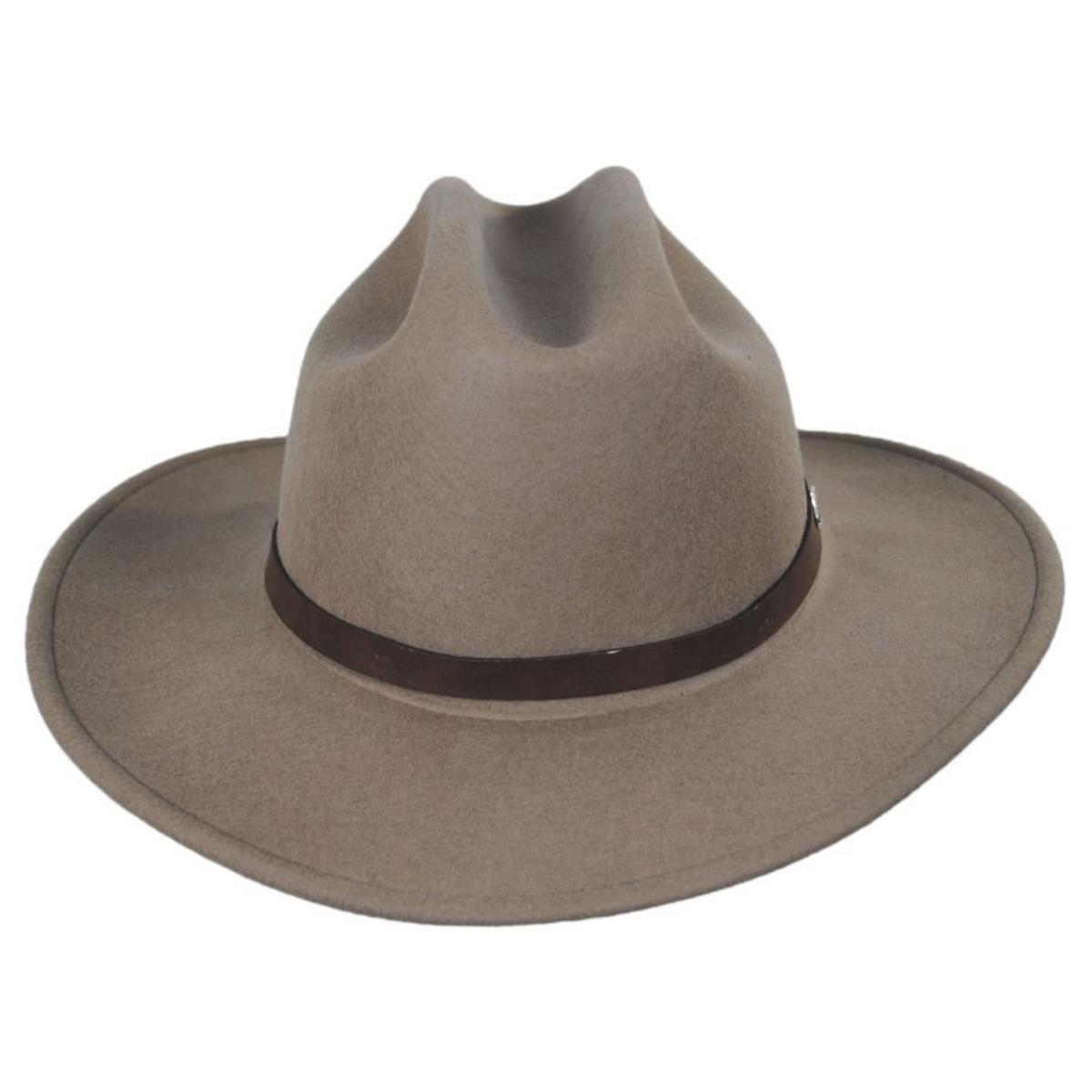 Stetson | Route 66 Crushable Wool Felt Cattleman Western Hat | 130708 | front | MUSHROOM