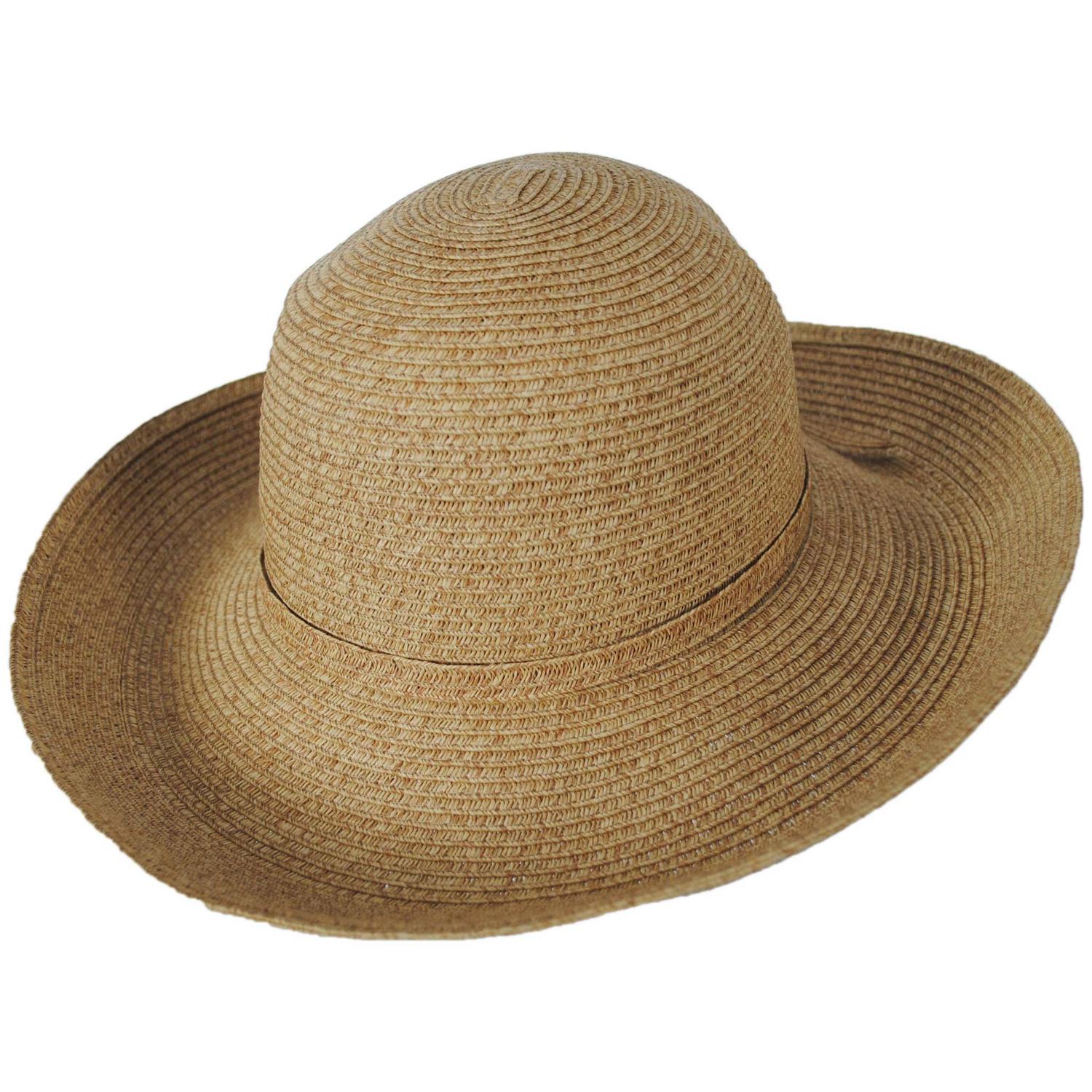 Australia Brown Raffia Straw Brim Hat Sun Travel Packable Breton Tan Straw Bucket Hat - Packable Sun/Beach Women main image 4