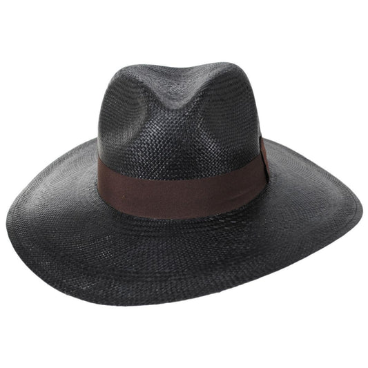 3 Regions Trade Co. | Ranchero Brisa Grade 4-5 Panama Straw Fedora Hat | 128750 | front | BLACK/BROWN