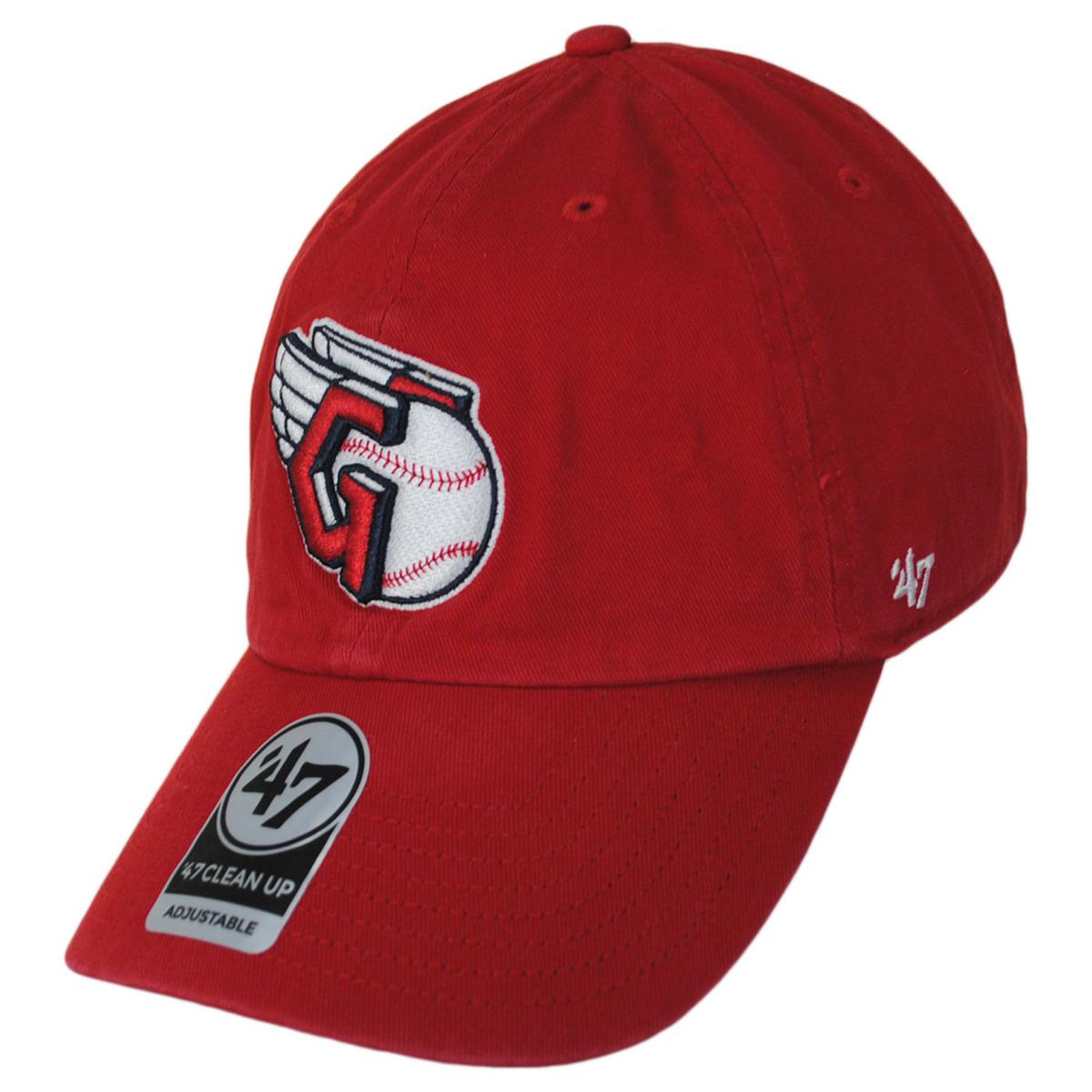 47 Brand | Cleveland Guardians MLB Clean Up Strapback Baseball Cap Dad Hat | 203401 | lead | RED