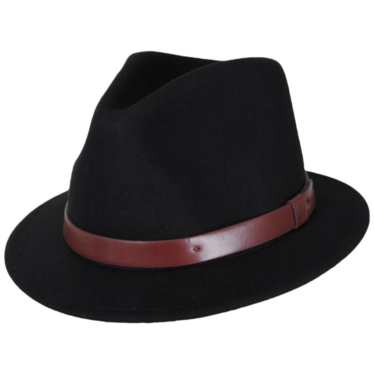 BRIXTON HATS | Toddlers' Messer Wool Felt Fedora Hat | 507700 | lead | BLACK