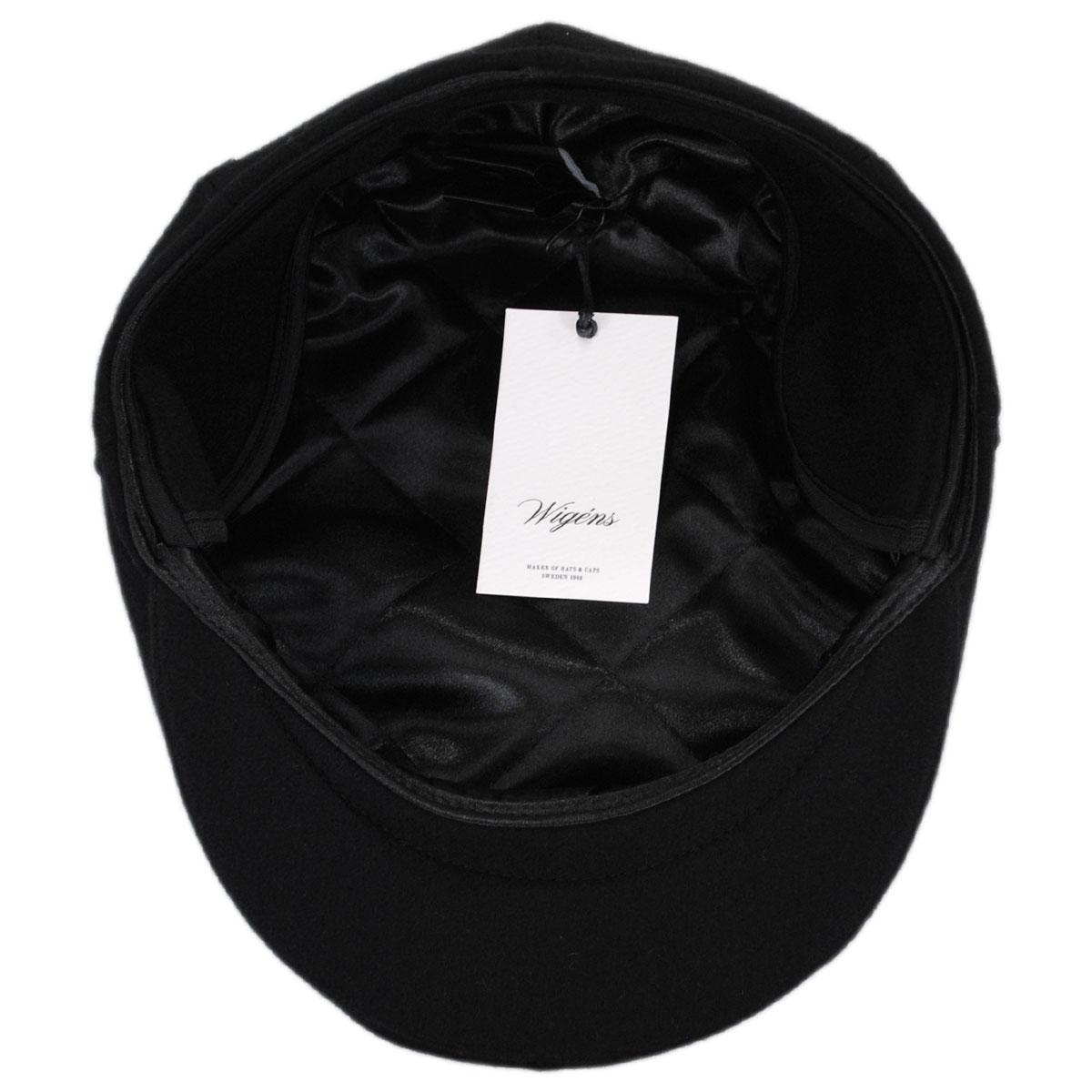 Wigens Caps | Melton Wool Earflap Ivy Cap | 161907 | under | BLACK