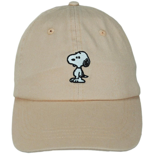 Peanuts | Snoopy Cotton Strapback Baseball Cap Dad Hat | 201311 | front | IVORY