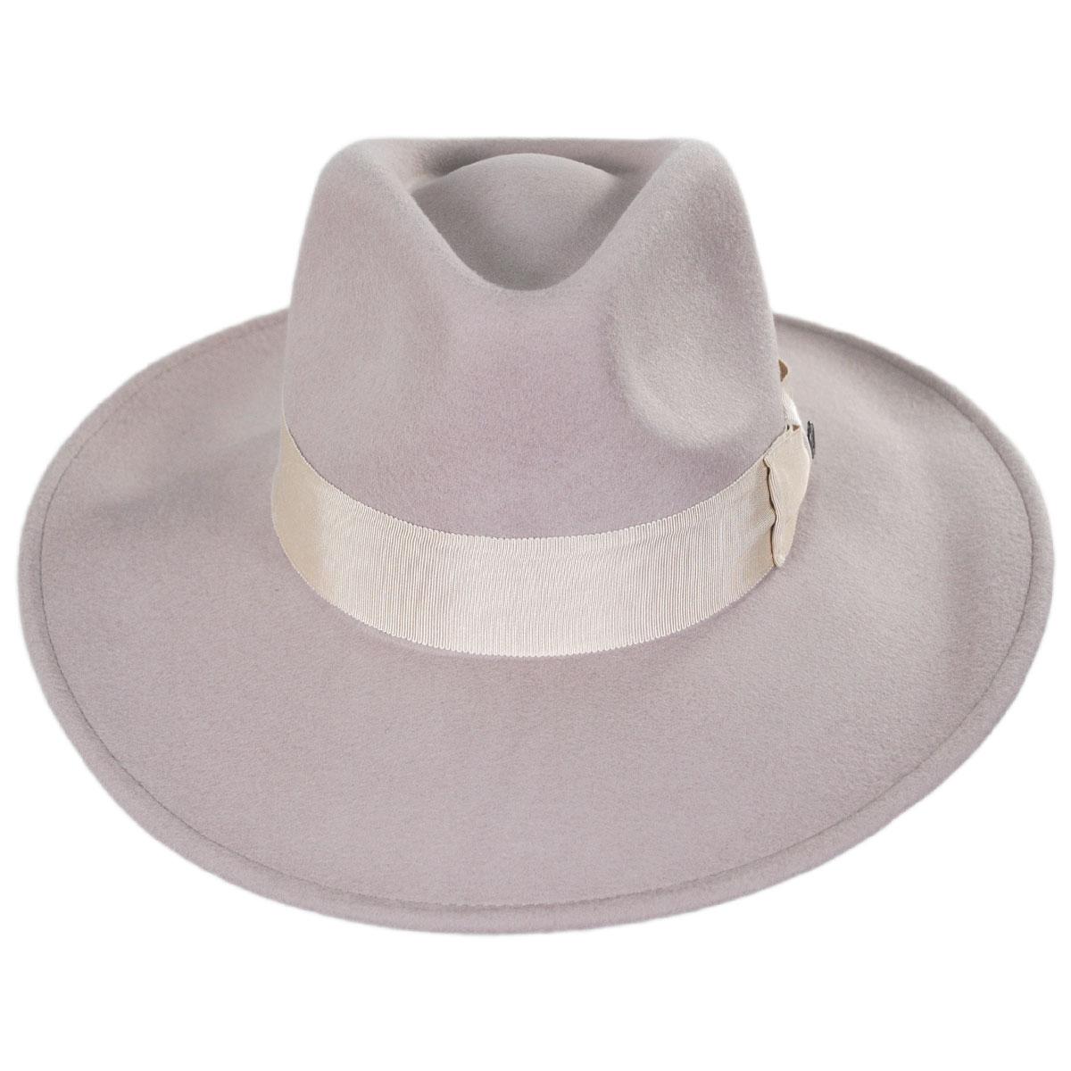 Jaxon Hats | Wholesale Colorado Ultra Wide Brim Wool Felt Fedora Hat B2B Pre-Pack | B2B135200 | front | STONE