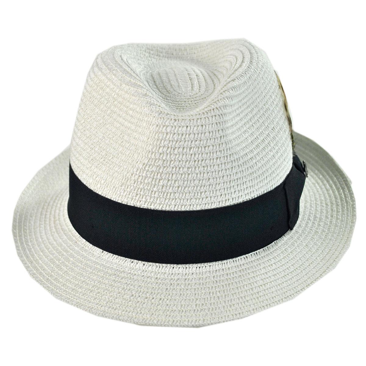 Jaxon Hats | Wholesale Toyo Straw Braid Trilby Fedora Hat B2B Pre-Pack | B2B128500 | front | WHITE