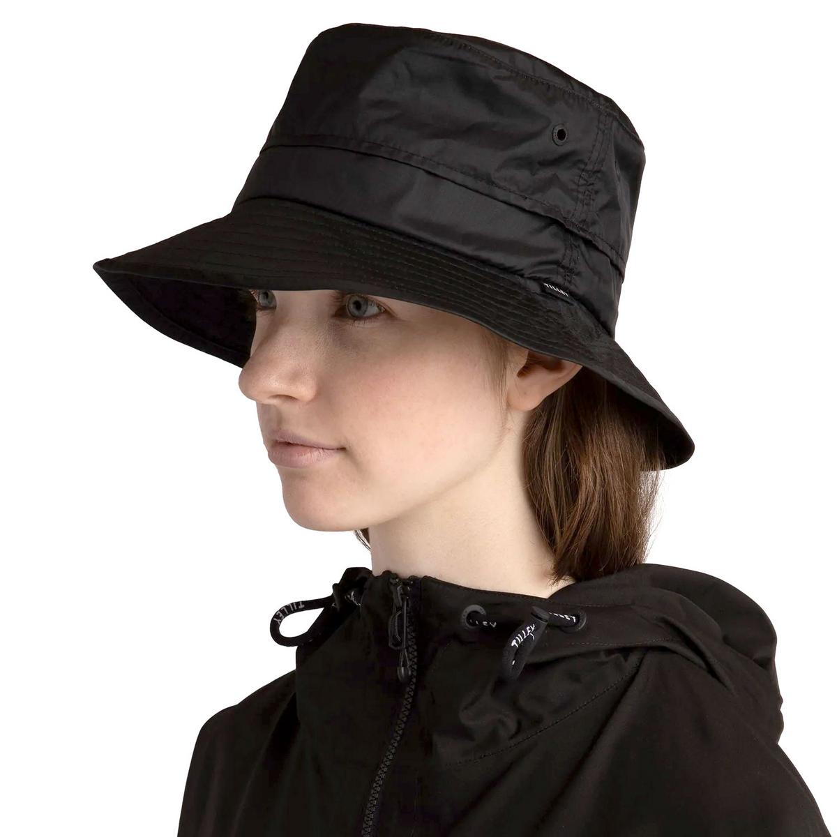 Tilley Endurables | Traverse DWR Ripstop Nylon Packable Bucket Hat | 400843 | lsfone | BLACK