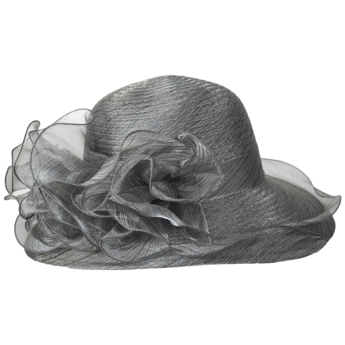 San Diego Hat Company | Organza Mesh Lampshade Dress Hat | 121050 | profile | GREY