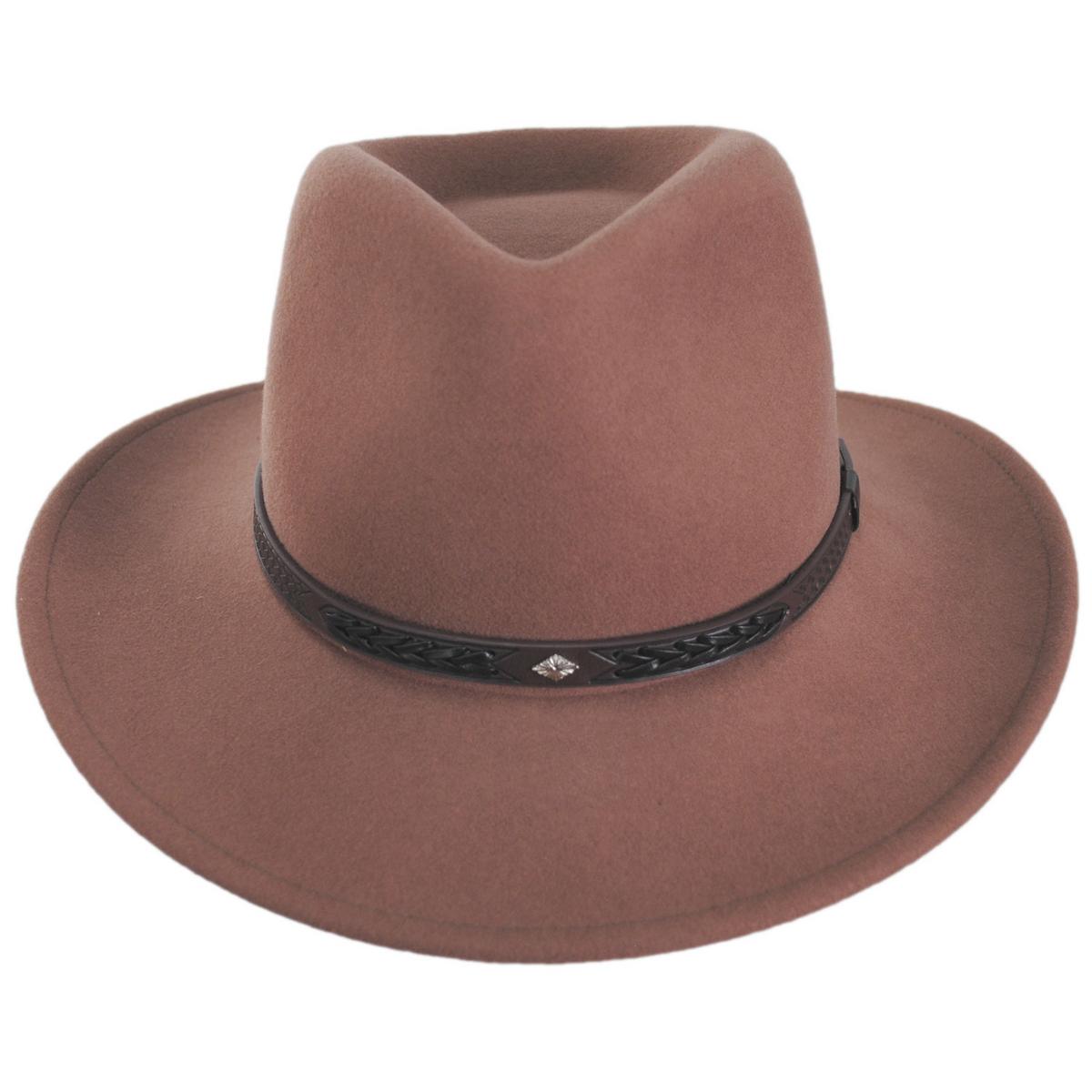 Bailey Western | Barns Crushable Wool LiteFelt Outback Hat | 130108 | front | RAW UMBER