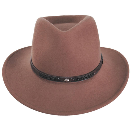 Bailey Western | Barns Crushable Wool LiteFelt Outback Hat | 130108 | front | RAW UMBER