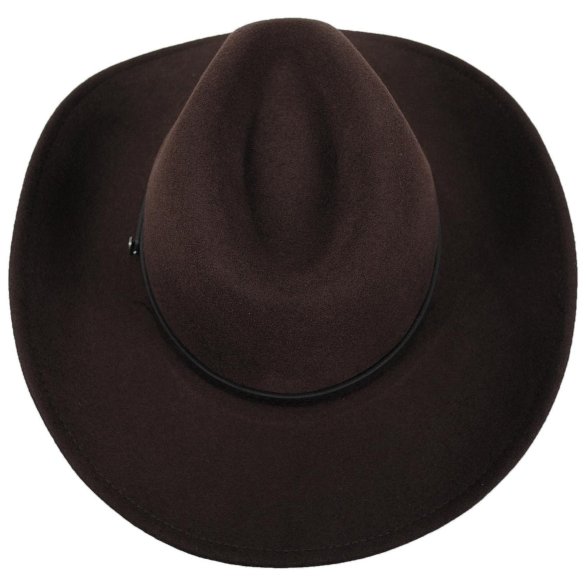 Jaxon Hats | Wyatt Wool Felt Western Cowboy Hat | 135009 | top | BROWN