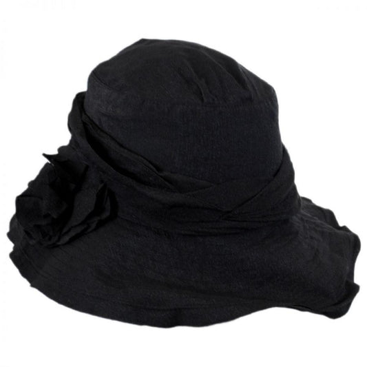 Jeanne Simmons | Romance Fabric Sun Hat | 106547 | lead | BLACK