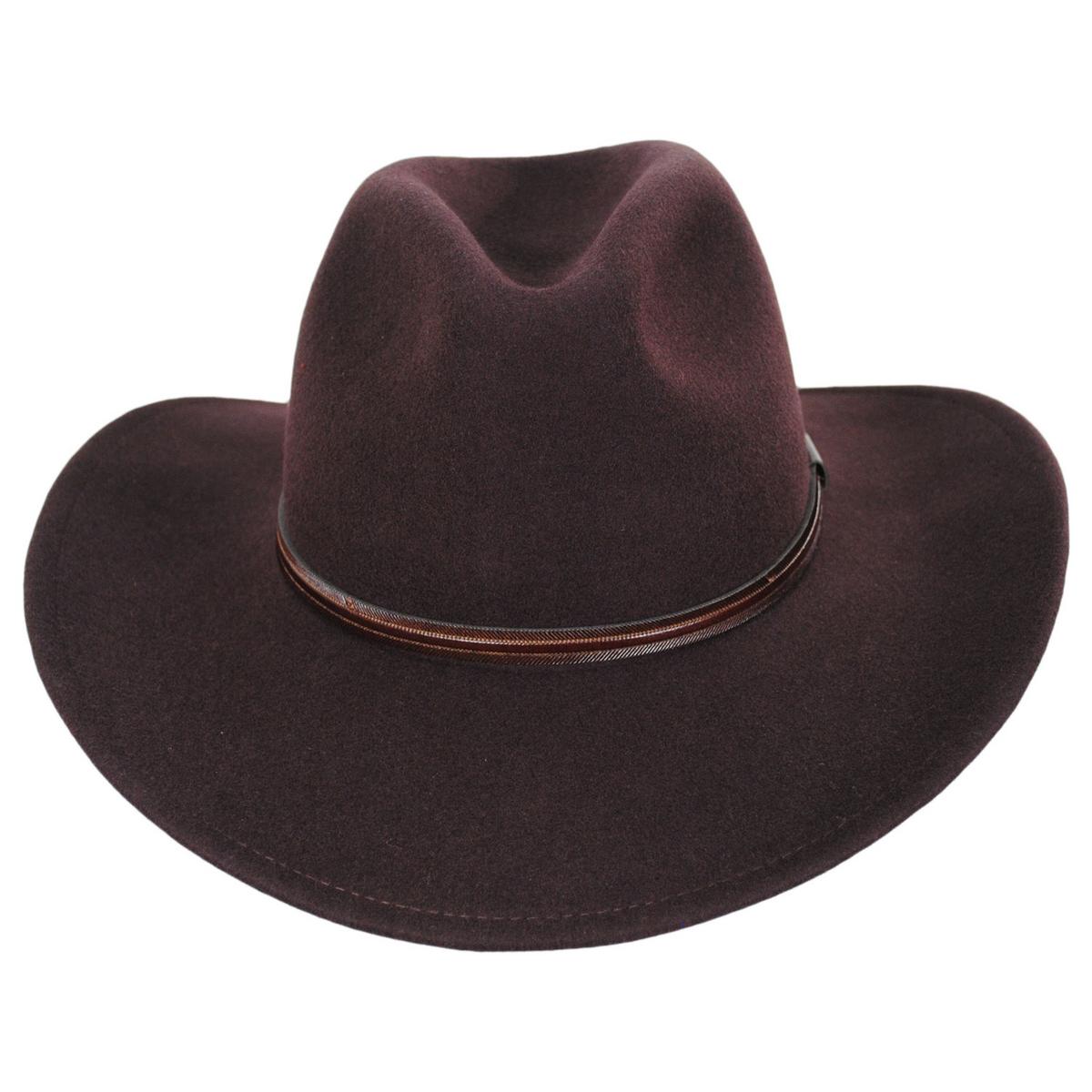 Jaxon Hats | Wholesale Sedona Wool Felt Cowboy Hat B2B Pre-Pack | B2B135011 | front | BROWN