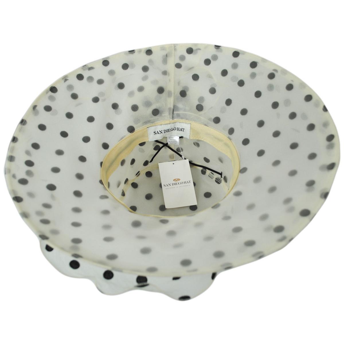 San Diego Hat Company | Dots Organza Boater Dress Hat | 121053 | under | DOT