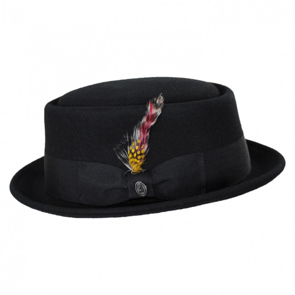 Jaxon Hats | Crushable Wool Felt Pork Pie Hat | 135007 | profile | BLACK