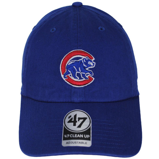 47 Brand | Chicago Cubs MLB Clean Up Strapback Baseball Cap Dad Hat | 203180 | front | ROYAL BLUE
